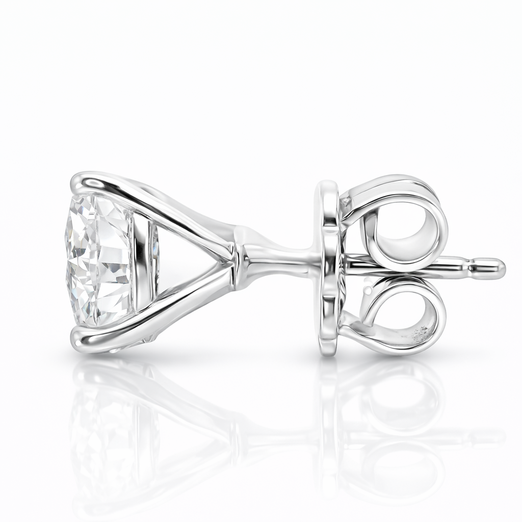 4.18CT Lab Diamond Martini Certified Stud 14k White Gold Earring