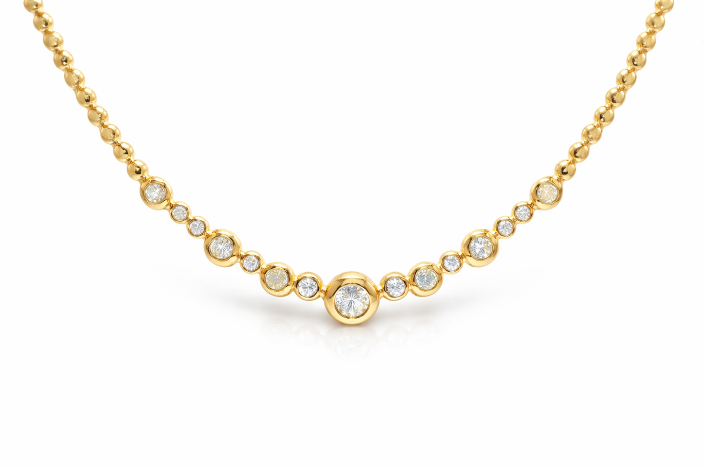 0.71CT Diamond Necklace 14k Yellow Gold