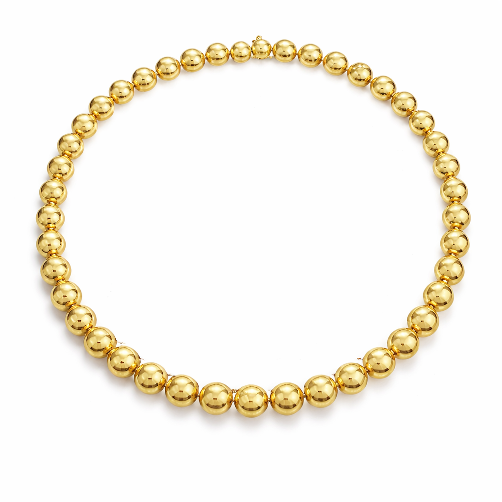 Plain Ball 14k Yellow Gold Necklace