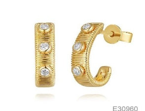 0.17CT Diamond Earrings 14K Yellow gold
