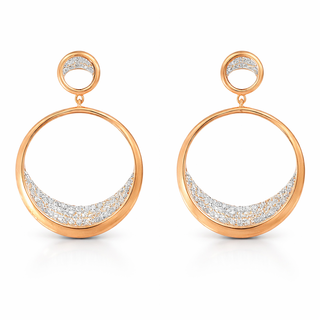 0.38CT Diamond Earrings 14k Rose Gold