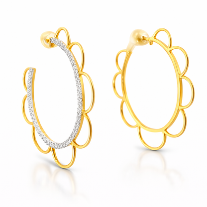 0.33CT Diamond  18k Yellow Gold Earring