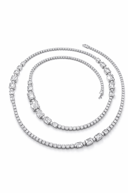 15.62Ct Diamond 18k White Gold Necklace