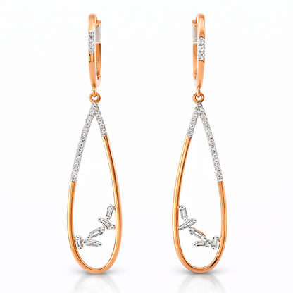 0.40CT Diamond Earring 14k Rose Gold