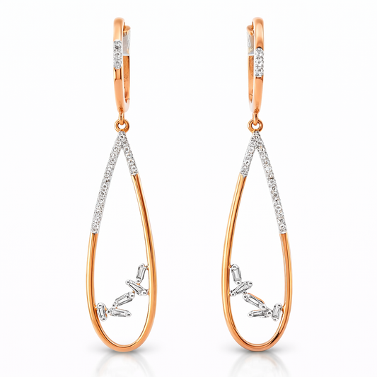 0.40CT Diamond Earring 14k Rose Gold