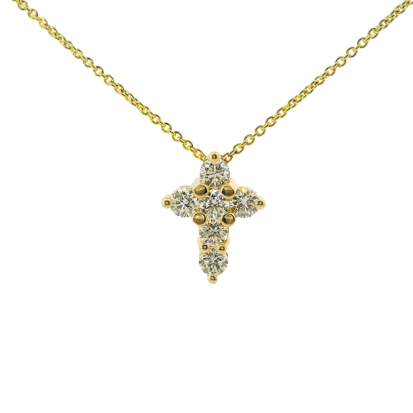 0.66 CT Diamond Cross Pendant 14k Gold
