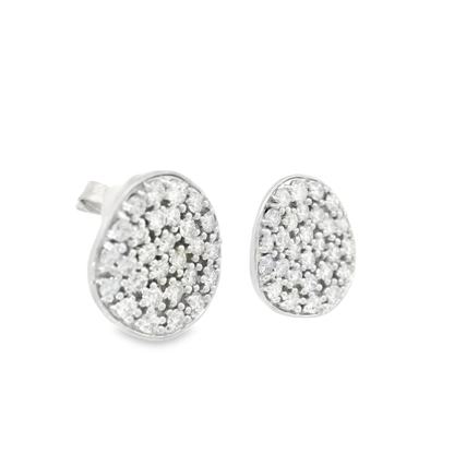 1.22CT Diamond Stud Chip Earrings 14K Gold