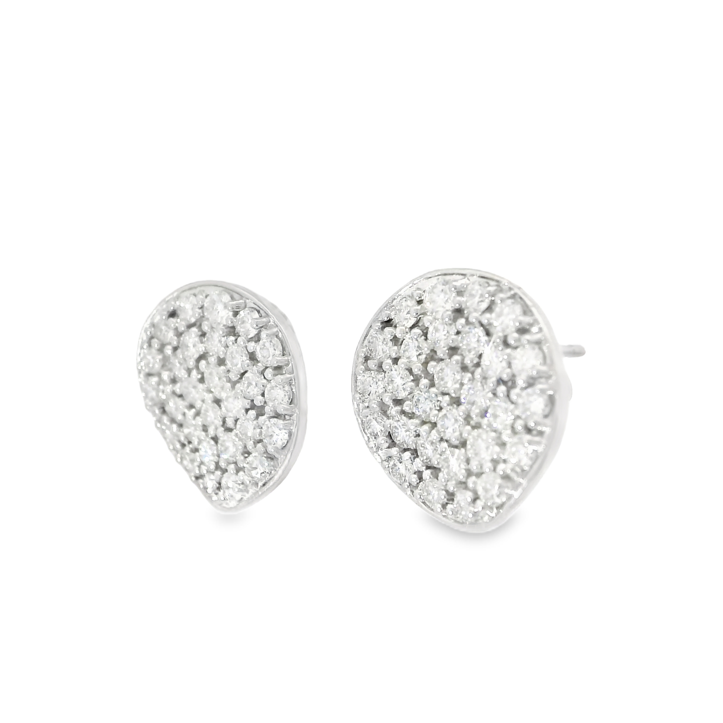1.22CT Diamond Stud Chip Earrings 14K Gold