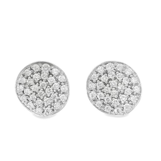 1.22CT Diamond Stud Chip Earrings 14K Gold