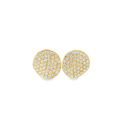 2.03 CT Diamond Chip Stud Earrings 14K Gold