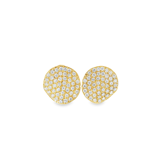 2.03 CT Diamond Chip Stud Earrings 14K Gold