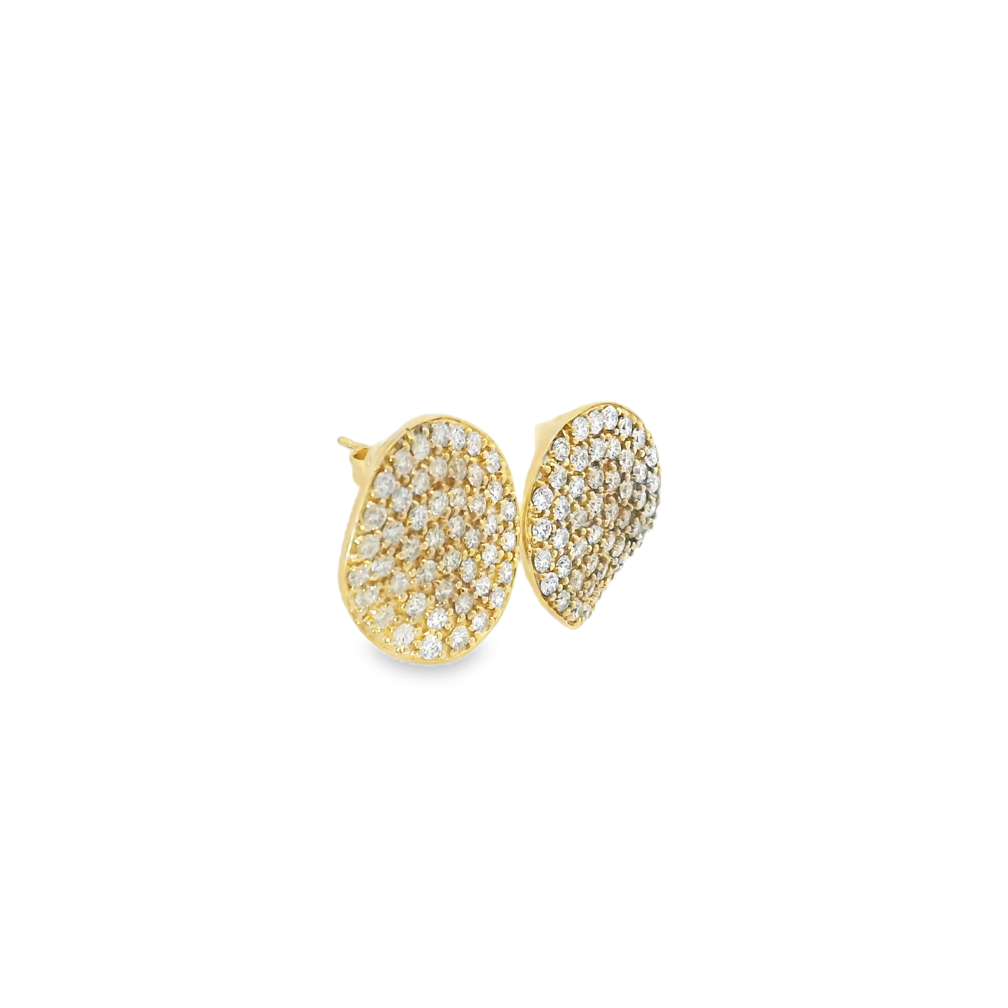 2.03 CT Diamond Chip Stud Earrings 14K Gold