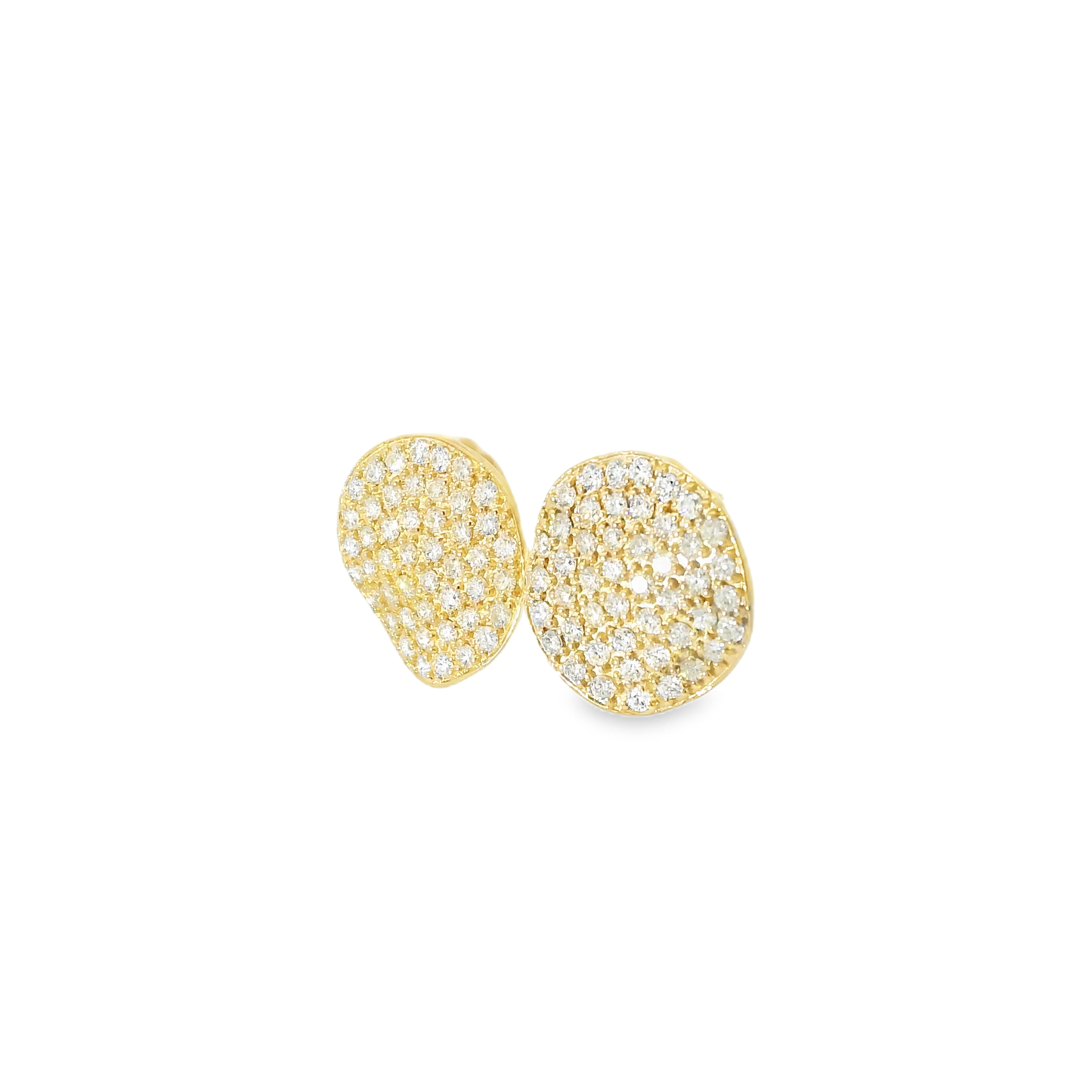 2.03 CT Diamond Chip Stud Earrings 14K Gold