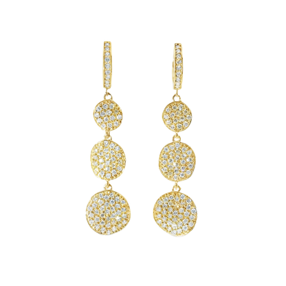 1.60 CT Diamond Chip Dangle Earrings 14K Gold