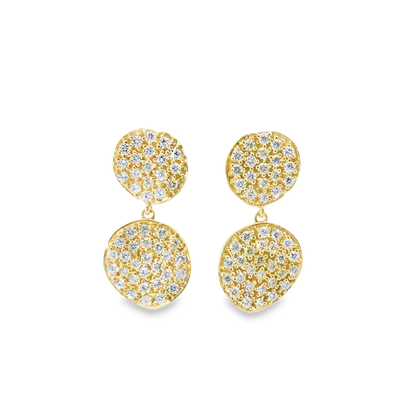 1.91 CT Diamond Chip Dangle Earrings 14K Gold