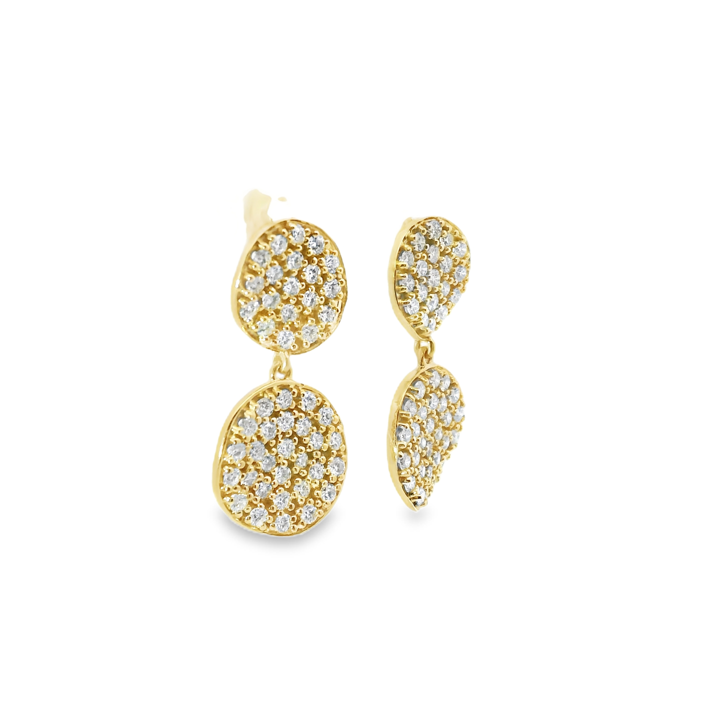 1.91 CT Diamond Chip Dangle Earrings 14K Gold
