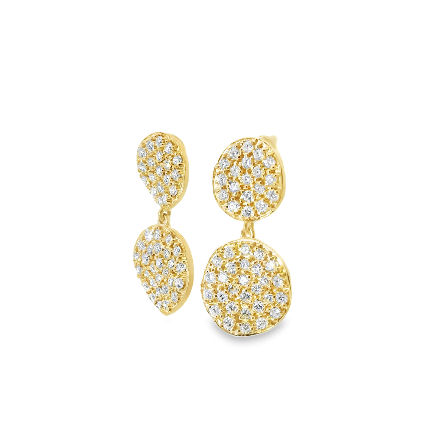 1.91 CT Diamond Chip Dangle Earrings 14K Gold