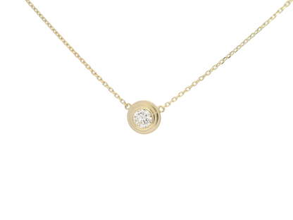 .55CT Lab Diamond Bezel Set Pendant 14K Yellow Gold