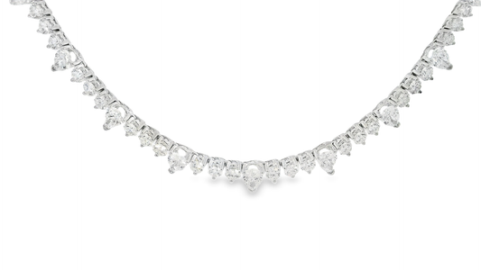 10.57CT Round Diamond 6.74CT Pear Lab Diamond Necklace 14k White Gold
