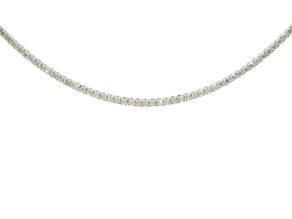 4.85CT Round Cut Dimaond 4 Prong Tennis Necklace 14K White Gold