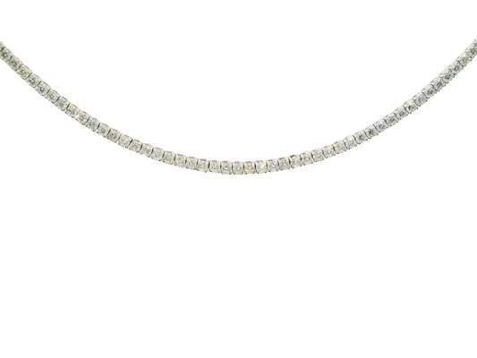 4.85CT Round Cut Dimaond 4 Prong Tennis Necklace 14K White Gold