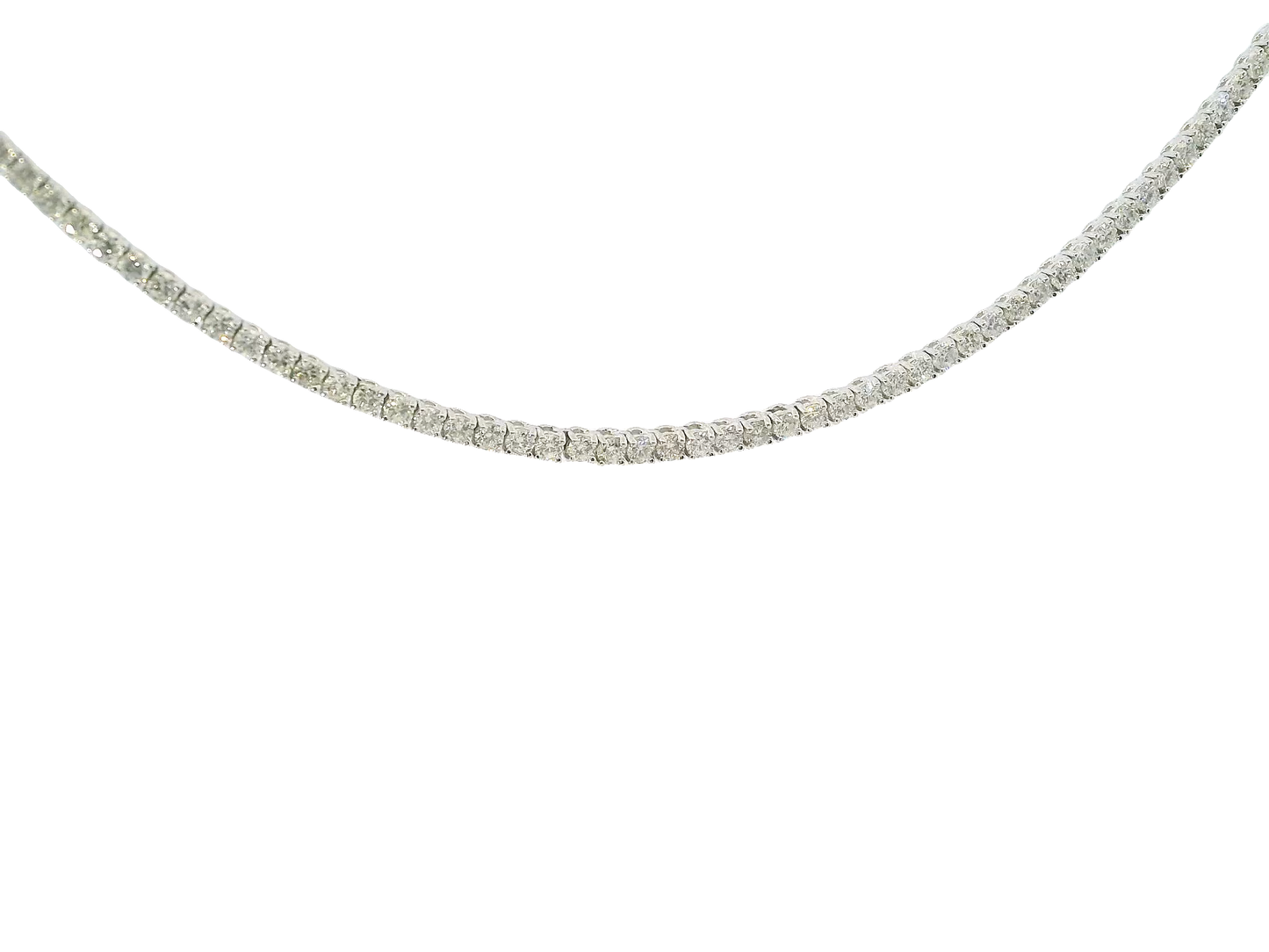 4.85CT Round Cut Dimaond 4 Prong Tennis Necklace 14K White Gold