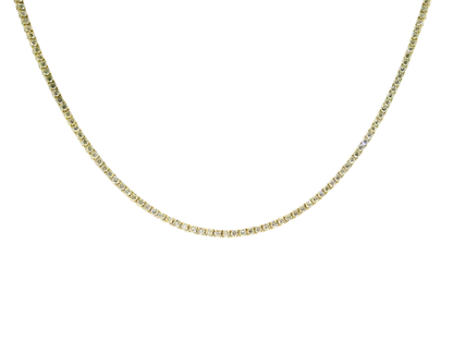 4.30CT Round Cut Diamond 4 Prong Tennis Necklace 14K Yellow Gold