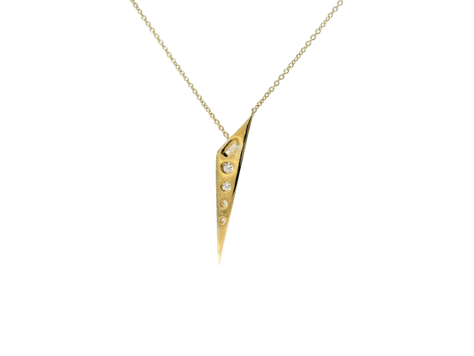 0.13CT Diamond Pendant 14k Yellow Gold