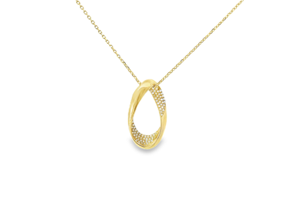 0.19CT Diamond Twist Pendant 14K Gold