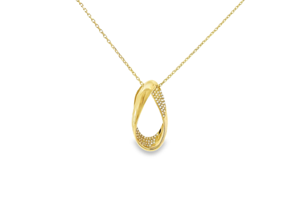 0.19CT Diamond Twist Pendant 14K Gold