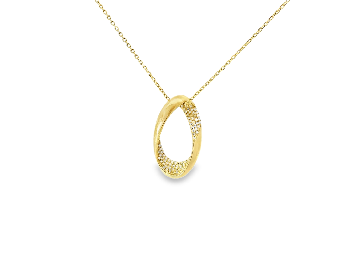 0.19CT Diamond Twist Pendant 14K Gold