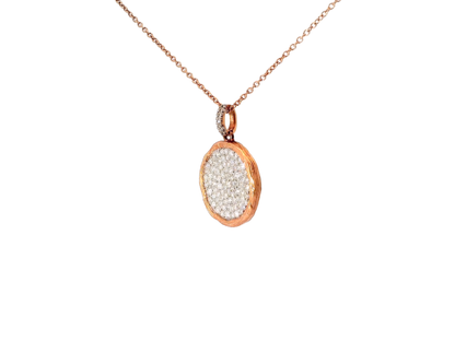 1CT Diamond Bark Pendant 14k Rose Gold