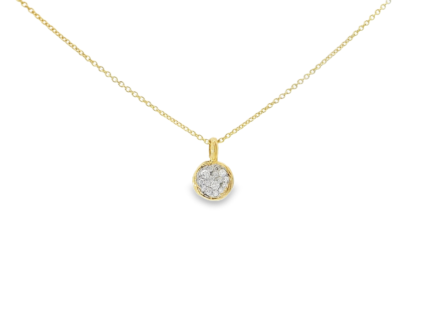 0.20CT Diamond Bark Pendant 14K Yellow Gold