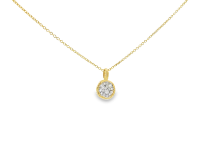 0.20CT Diamond Bark Pendant 14K Yellow Gold