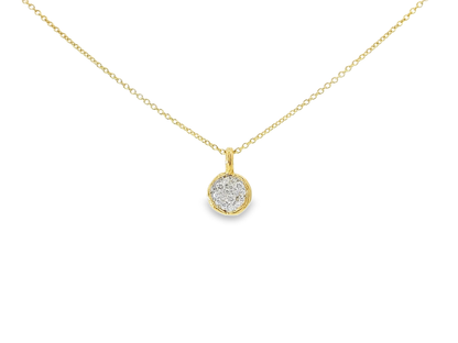 0.20CT Diamond Bark Pendant 14K Yellow Gold