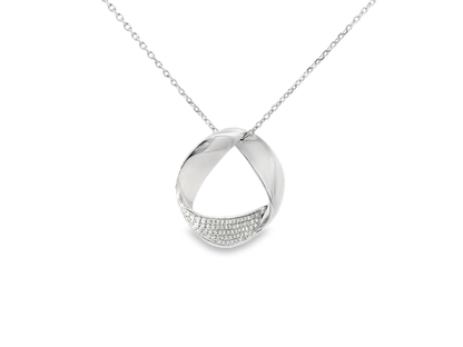 0.18CT Diamond Twist Pendant 14K White Gold