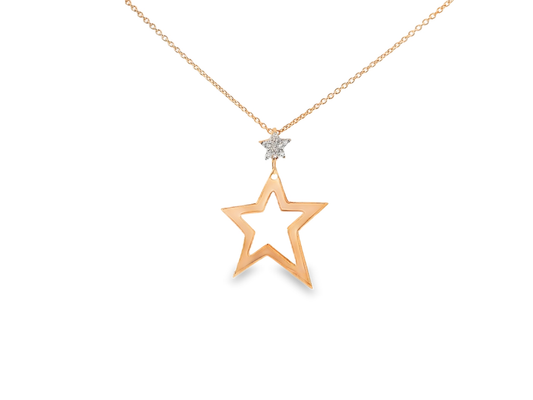 0.05CT Diamond Stat pendant 14K Rose Gold