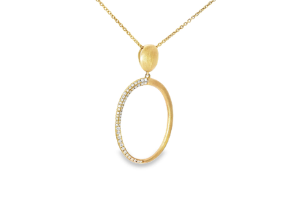 0.18CT Diamond Oval Pendant 14K Rose Gold