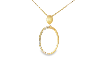 0.18CT Diamond Oval Pendant 14K Rose Gold