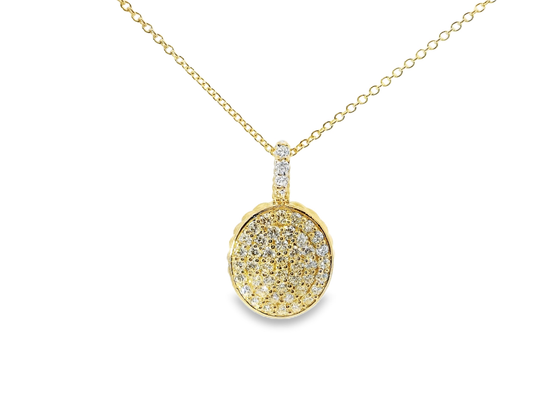 0.97CT Diamond Pendant 14K Yellow Gold