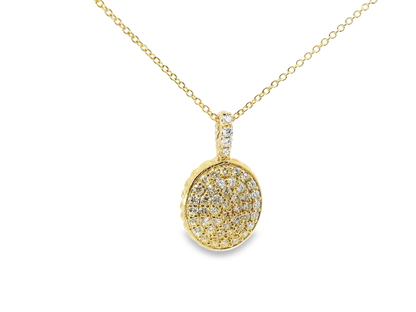 0.97CT Diamond Pendant 14K Yellow Gold