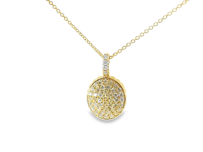 0.97CT Diamond Pendant 14K Yellow Gold