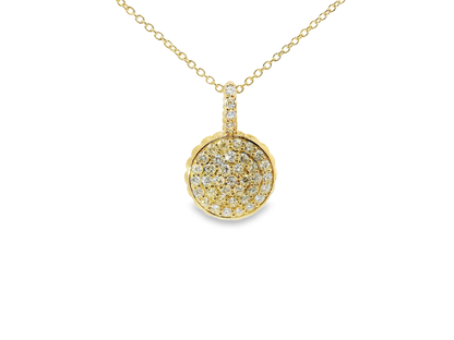 0.80CT Diamond Round Pendant 14K Yellow Gold