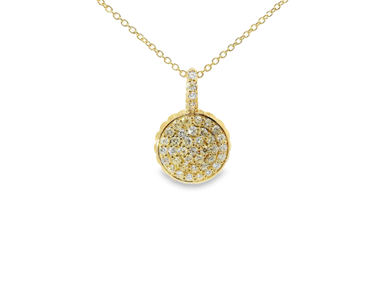0.80CT Diamond Round Pendant 14K Yellow Gold