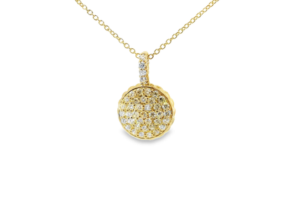 0.80CT Diamond Round Pendant 14K Yellow Gold