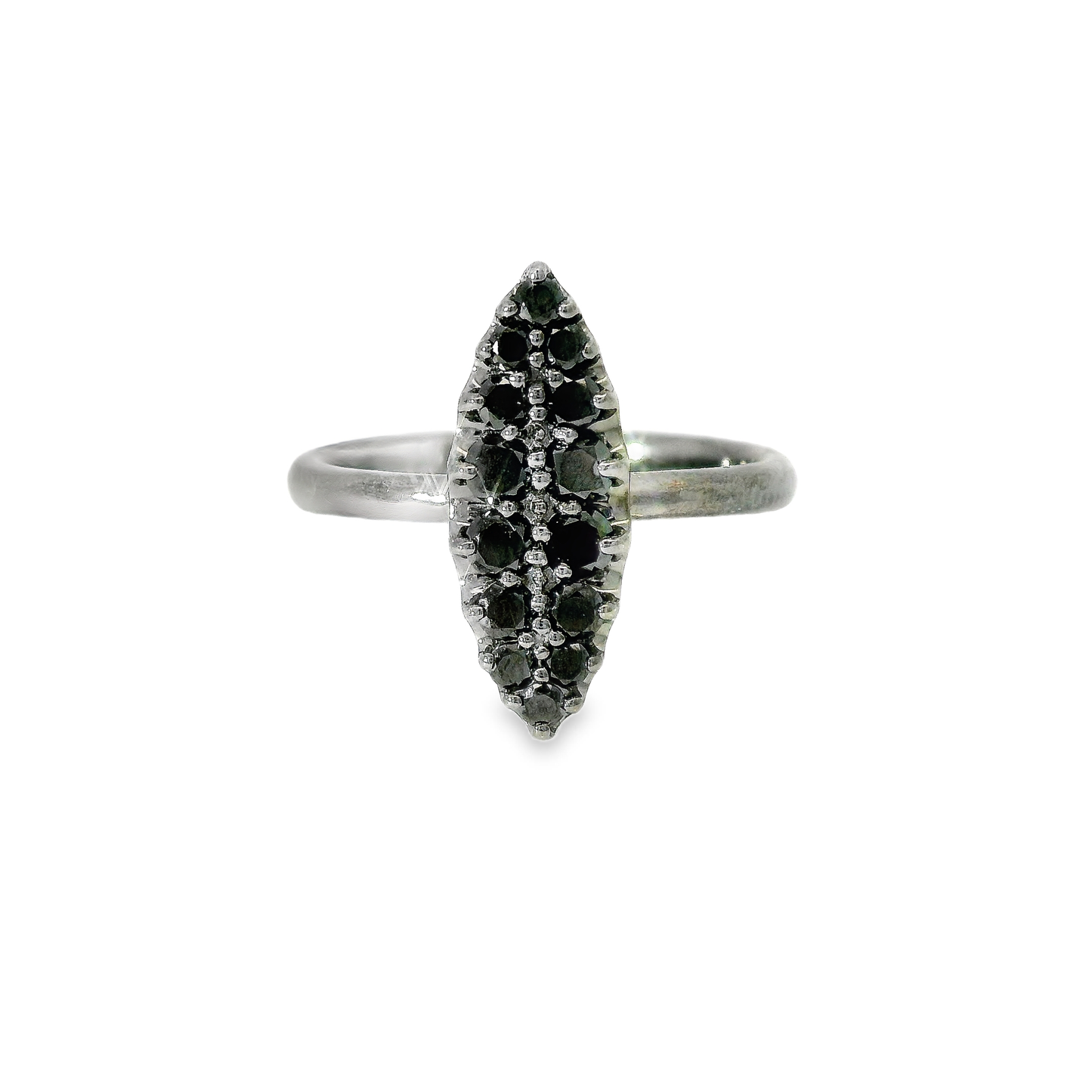 0.53CT Black Diamond Ring 14K White Gold