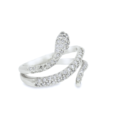 0.63CT Diamond Snake Ring 14K White Gold