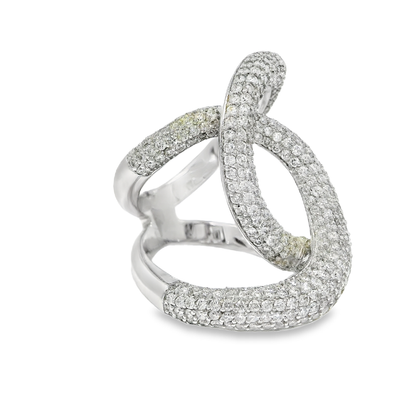 3.28CT Diamond Ring 18K White Gold