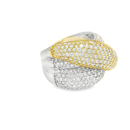4.37CT Diamond Ring 14k Yellow And White Gold