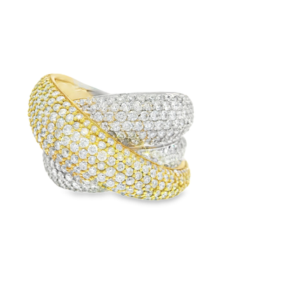 4.37CT Diamond Ring 14k Yellow And White Gold
